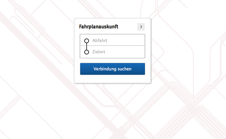 Journey planner modul in action with auto-complete function